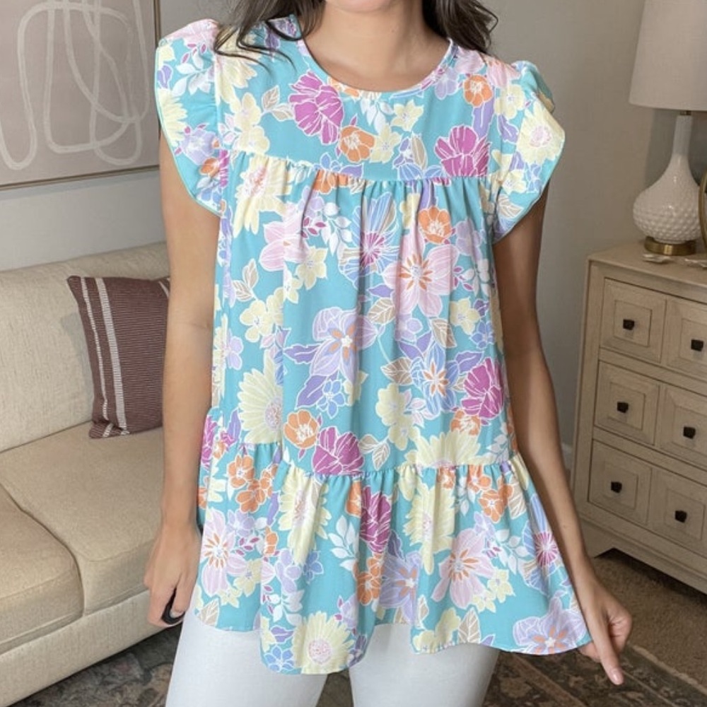 Floral print peplum